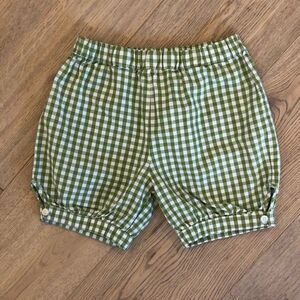 Olive Juice Green Checkered Shorts, Girls 7
